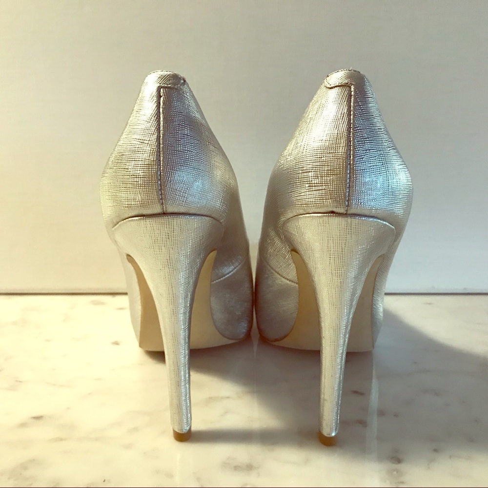 BCBG Silver Pumps